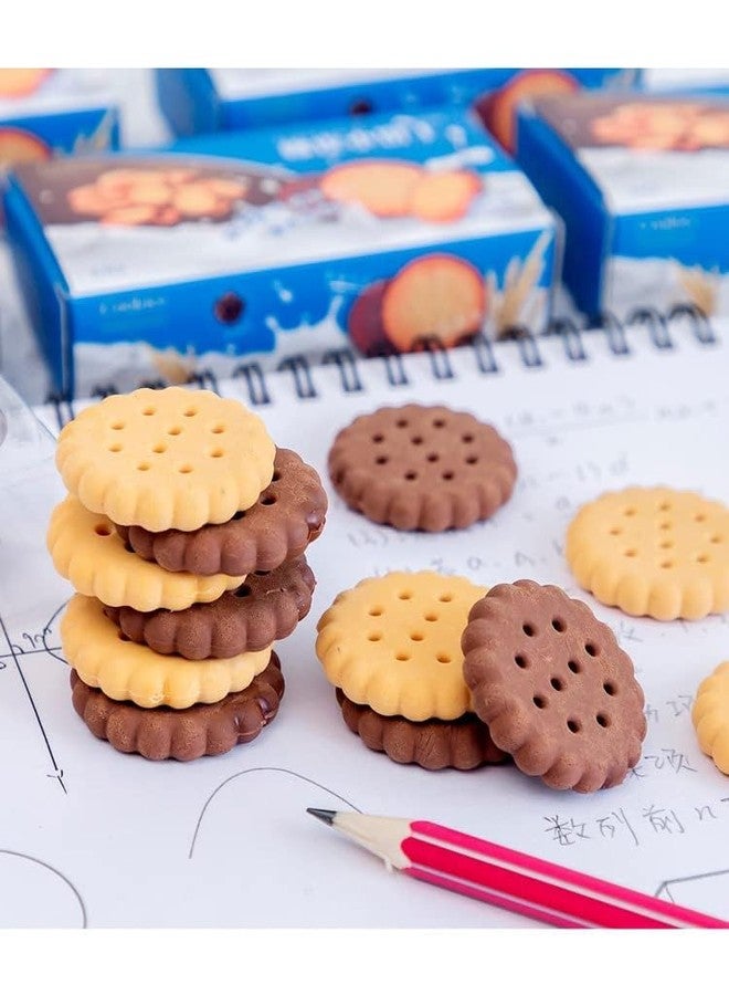 SSKR Biscuit Cookie Shape Erasers for Kids | Fun & Non-Toxic Stationery Eraser for School & Return Gifts | Cute Cartoon Style Erasers (Pack of 12 Pcs) - Image 2